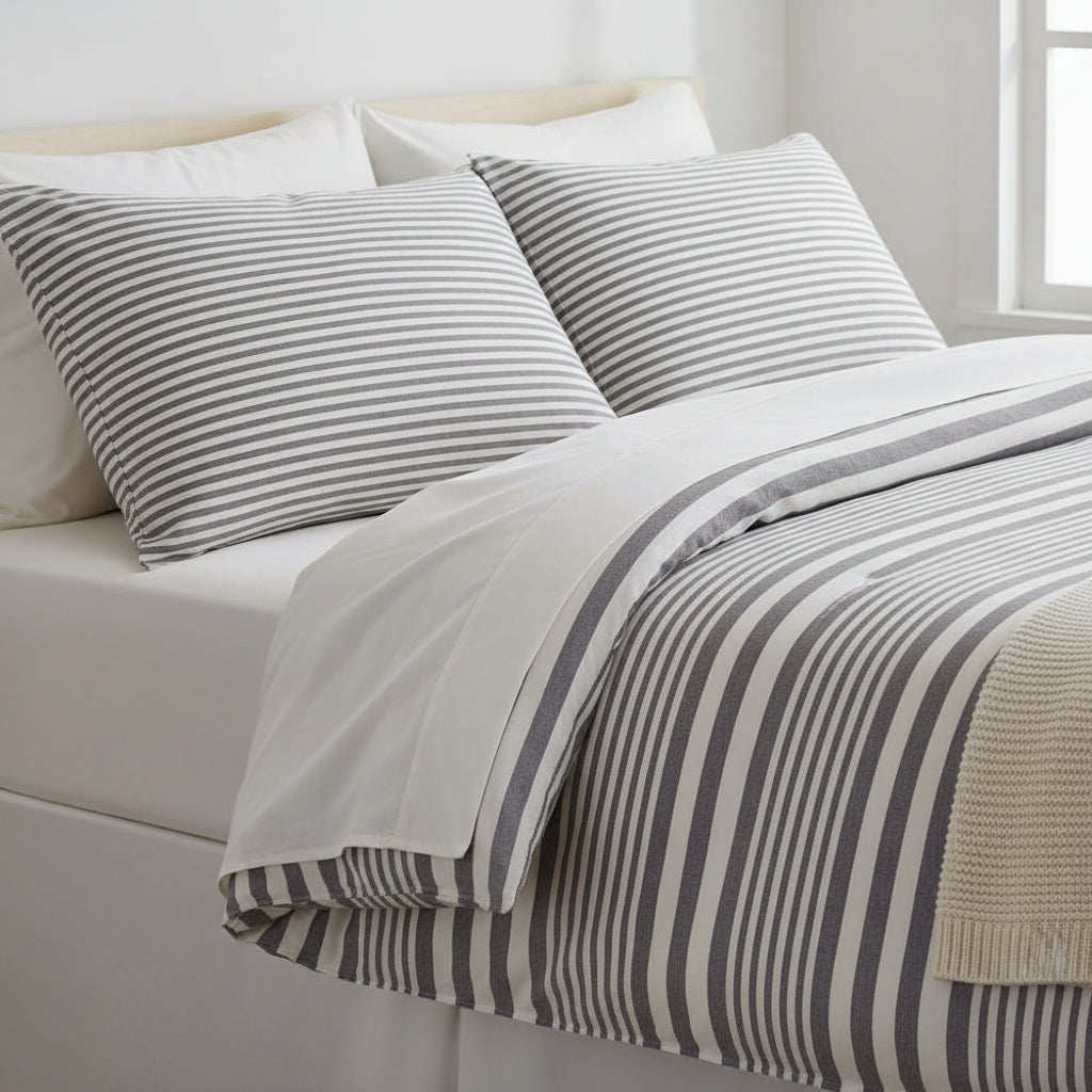 Premium Bettwäsche-Set gestreift 4-teilig | 100% Baumwolle - Generated Image 16