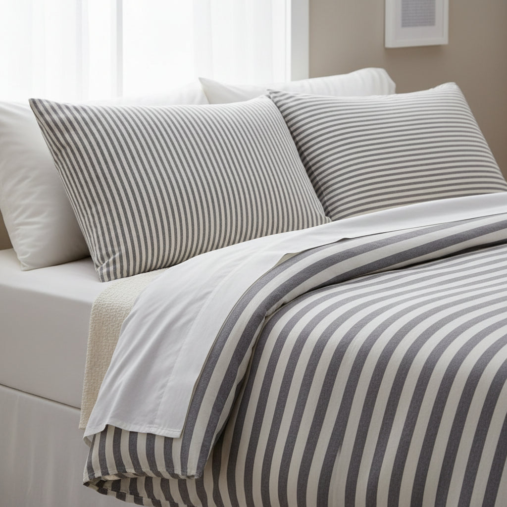 Premium Bettwäsche-Set gestreift 4-teilig | 100% Baumwolle - Generated Image 18