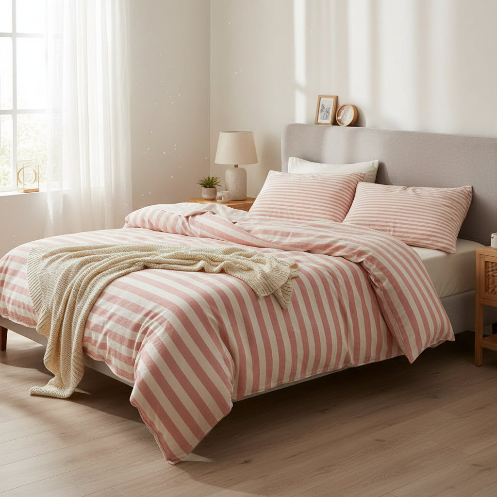 Premium Bettwäsche-Set gestreift 4-teilig | 100% Baumwolle - Generated Image 9