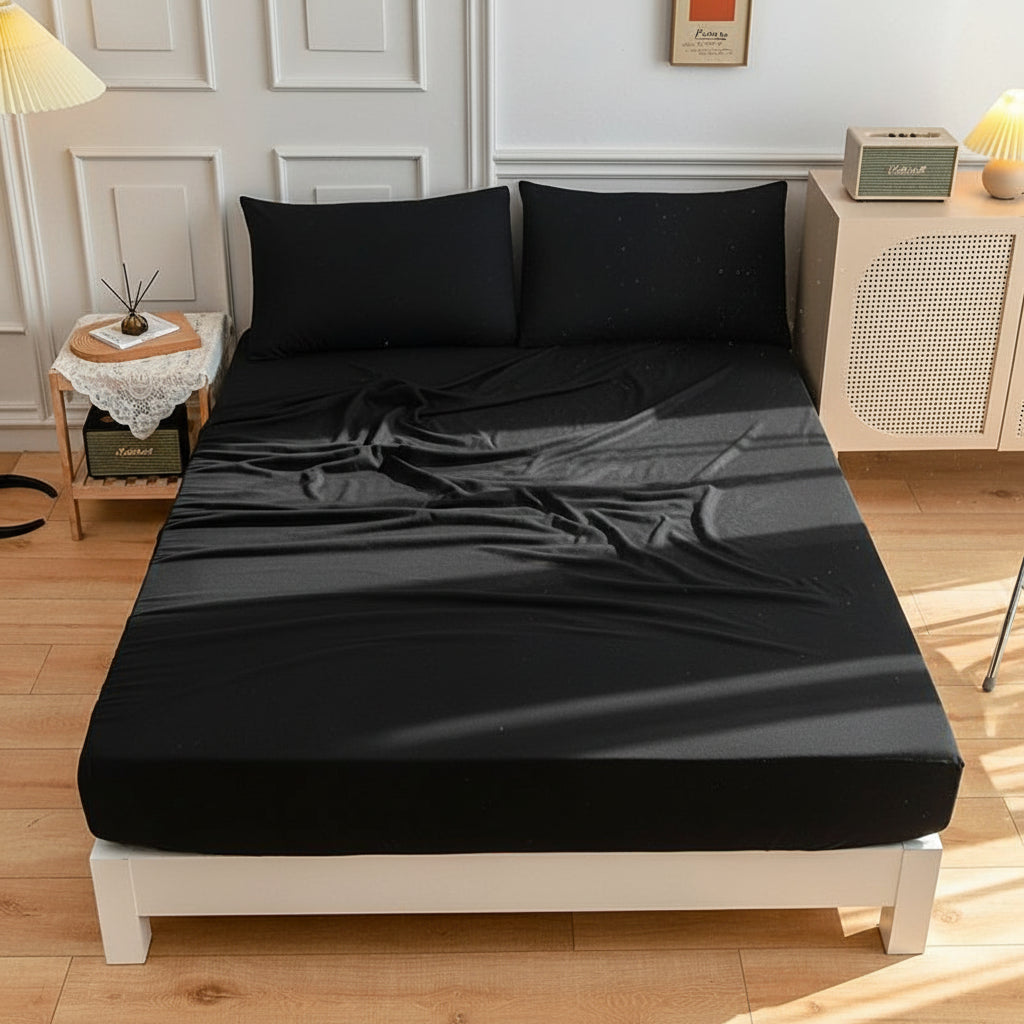 Premium Jersey Spannbettlaken-Set Baumwolle | Bügelfrei - Generated Image 9