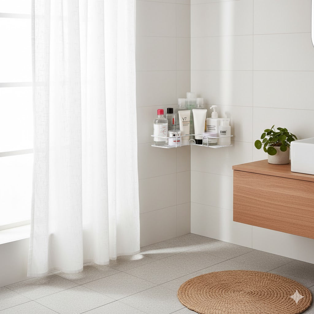 Praktisches Eckregal ohne Bohren für Dusche | Rostfrei