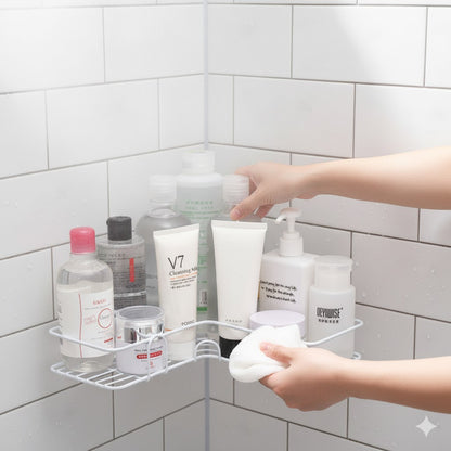 Praktisches Eckregal ohne Bohren für Dusche | Rostfrei