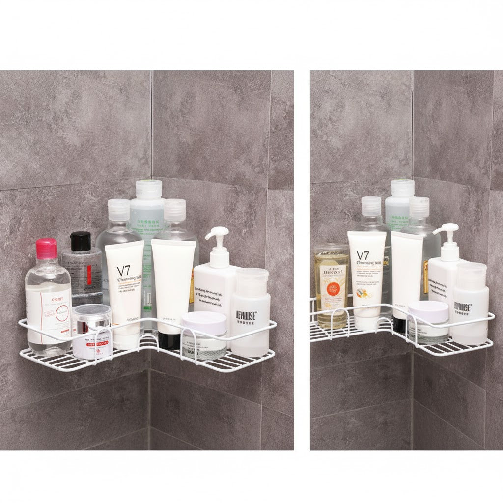 Praktisches Eckregal ohne Bohren für Dusche | Rostfrei