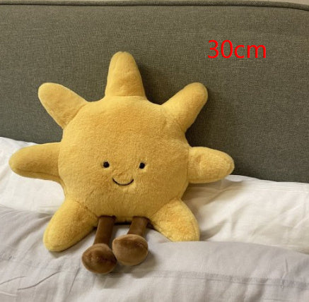 K & S | Kuschelkissen Sonne & Mond mit Lächelndem Gesicht - Weiches Dekokissen für Sofa, Bett & Kinderzimmer