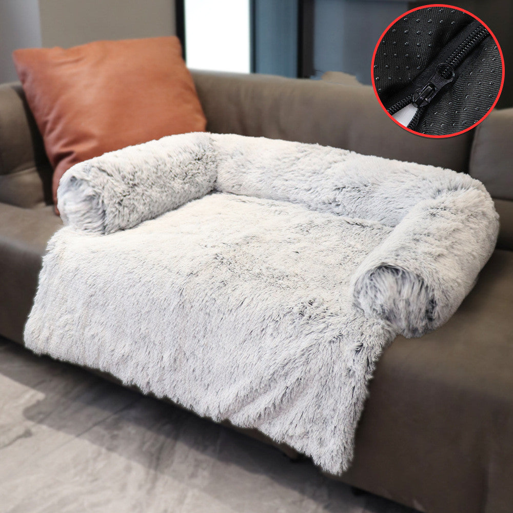 K & S | Waschbares Haustierbett mit Abnehmbarem Bezug - Weiche Matte & Sofa-, Auto- & Bodenschutz für Hunde & Katzen