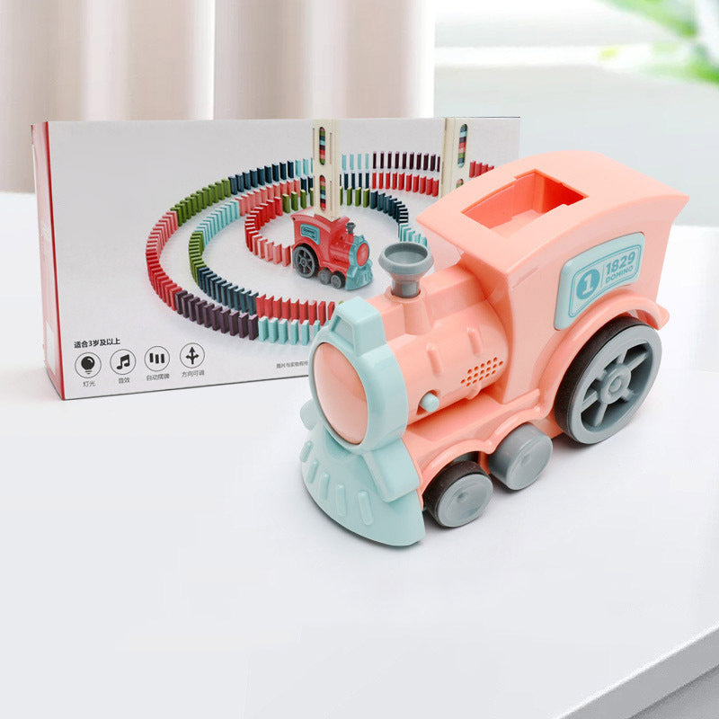 K & S | Automatischer Domino-Zug für Kinder - Kreatives Baustein & Puzzle-Spielzeug für Spaß & Lernen