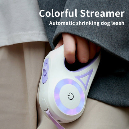 K & S | Automatische Flexi-Leine mit Halsband - Verstellbare Hundeleine für Hunde & Katzen