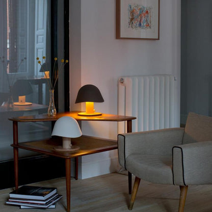 K & S | Designer Tischlampe – Moderne Schreibtischlampe aus Holz mit Augenschutz & warmem LED-Licht