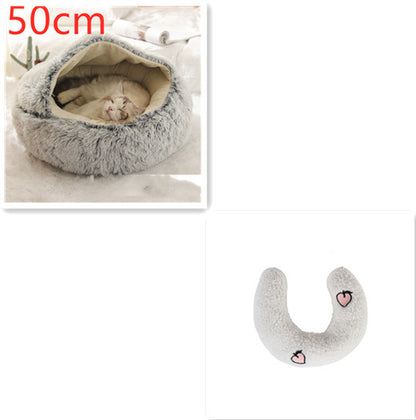 K & S | Rundes Kuschelbett für Hunde & Katzen aus Plüsch - Weiches & Waschbares Haustierbett für Winter & Zuhause