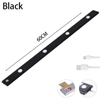 K & S | LED Lichtleiste mit Bewegungsmelder – Kabelloses USB Nachtlicht, ultradünn für Schrank, Küche & Schlafzimmer