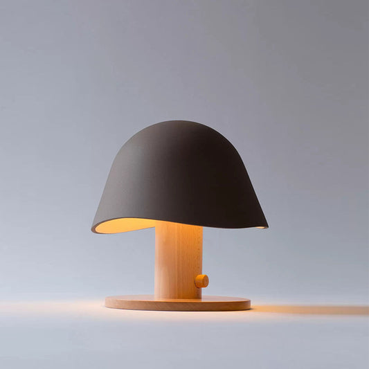 K & S | Designer Tischlampe – Moderne Schreibtischlampe aus Holz mit Augenschutz & warmem LED-Licht