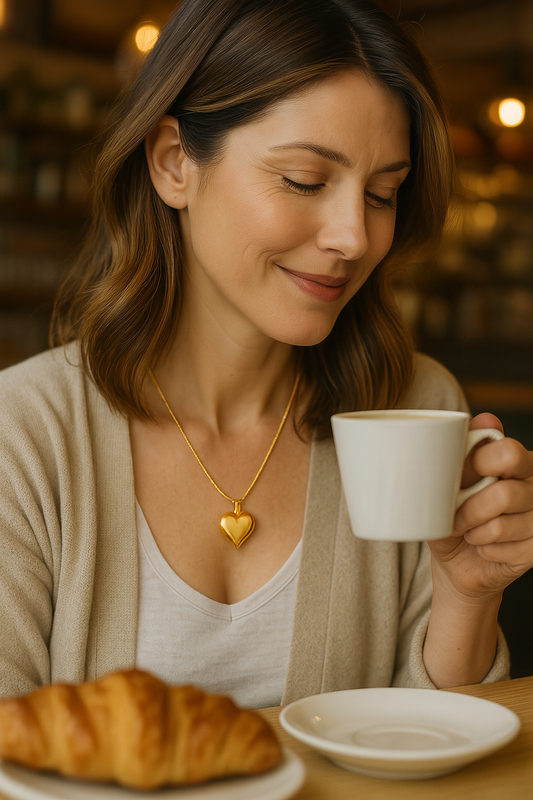 K & S | Damen Halskette Titanstahl mit Herz Anhänger – Eleganter & Vielseitiger Schmuck