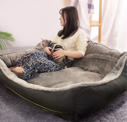 K & S | Bequemes Hundesofa aus Polyester - Waschbares Haustierbett für Hunde & Katzen