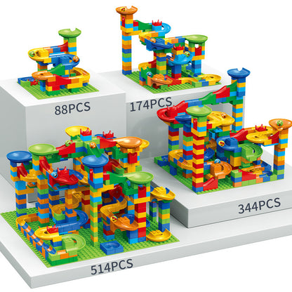 K & S | Große Kugelbahn Bausteine Set - Kreatives Lernspielzeug & Konstruktionsspiel für Kinder