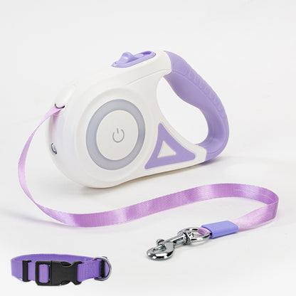 K & S | Automatische Flexi-Leine mit Halsband - Verstellbare Hundeleine für Hunde & Katzen