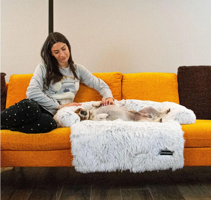 K & S | Waschbares Haustierbett mit Abnehmbarem Bezug - Weiche Matte & Sofa-, Auto- & Bodenschutz für Hunde & Katzen