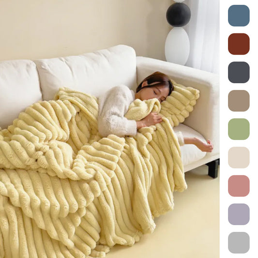 K & S | Kuscheldecke aus Bubble-Samt in Kaninchenfell-Optik - Extra Weiche & Doppelseitige Wohndecke für Sofa & Bett