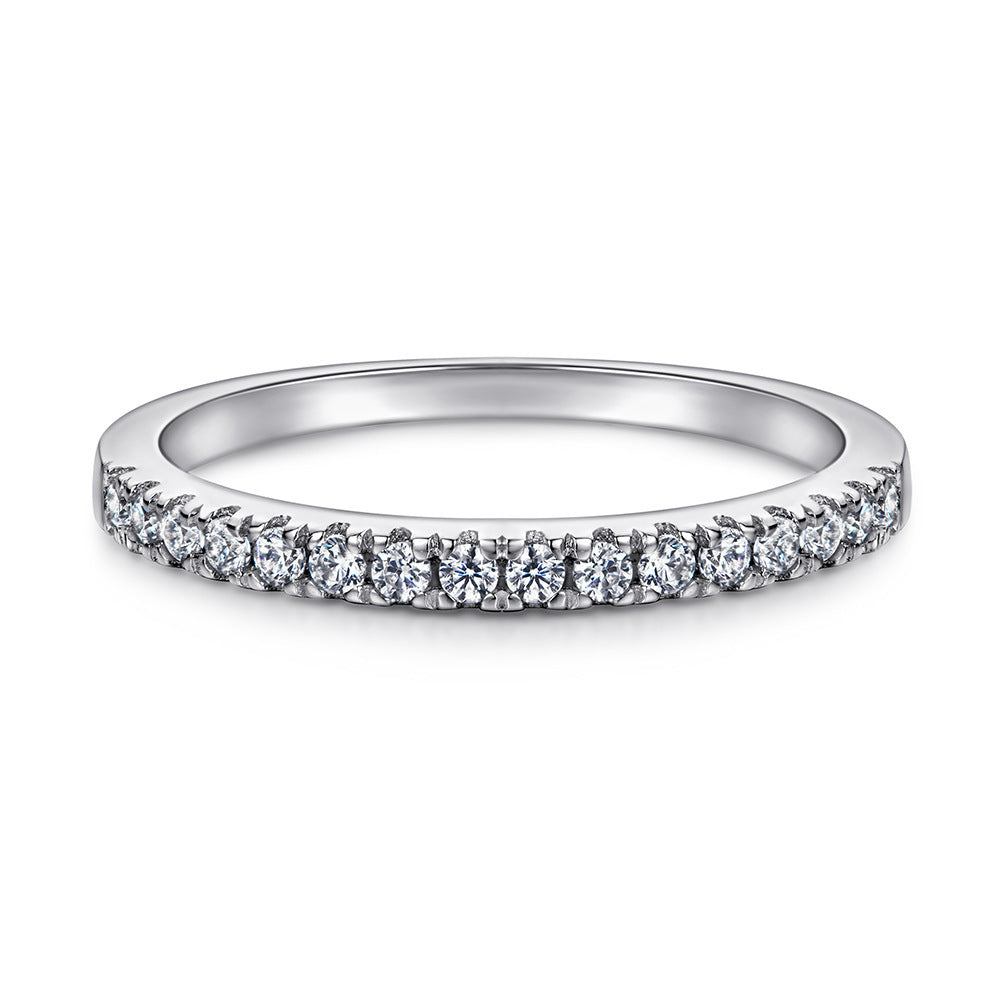 K & S | Damenring Set 925 Silber mit Quadrat Diamant – Eleganter 18K Schmuck Zweier Set