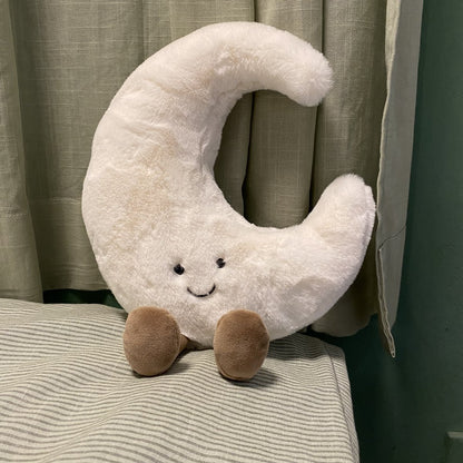 K & S | Kuschelkissen Sonne & Mond mit Lächelndem Gesicht - Weiches Dekokissen für Sofa, Bett & Kinderzimmer