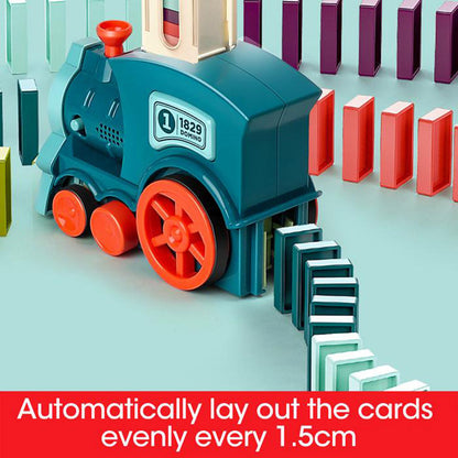 K & S | Automatischer Domino-Zug für Kinder - Kreatives Baustein & Puzzle-Spielzeug für Spaß & Lernen