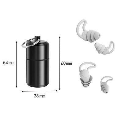 K & S | Geräuschreduzierende Ohrstöpsel Silikon – Bequem & Wasserdicht mit Aluminiumbox