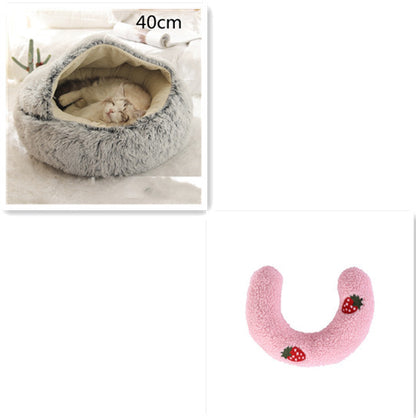 K & S | Rundes Kuschelbett für Hunde & Katzen aus Plüsch - Weiches & Waschbares Haustierbett für Winter & Zuhause