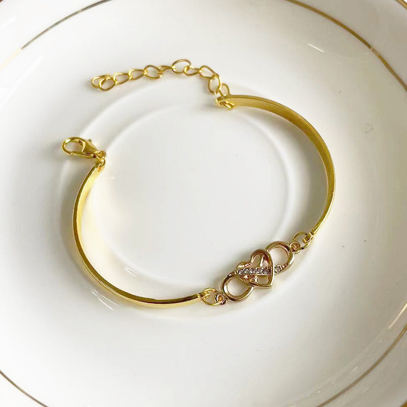 K & S | Damen Armreif Unendlichkeit mit Kristall Herz – Eleganter Schmuck & Romantische Geschenkidee