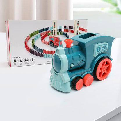 K & S | Automatischer Domino-Zug für Kinder - Kreatives Baustein & Puzzle-Spielzeug für Spaß & Lernen