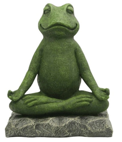 K & S | Meditierende Froschfigur Kunstharz – Zen Deko für Garten & Wohnzimmer