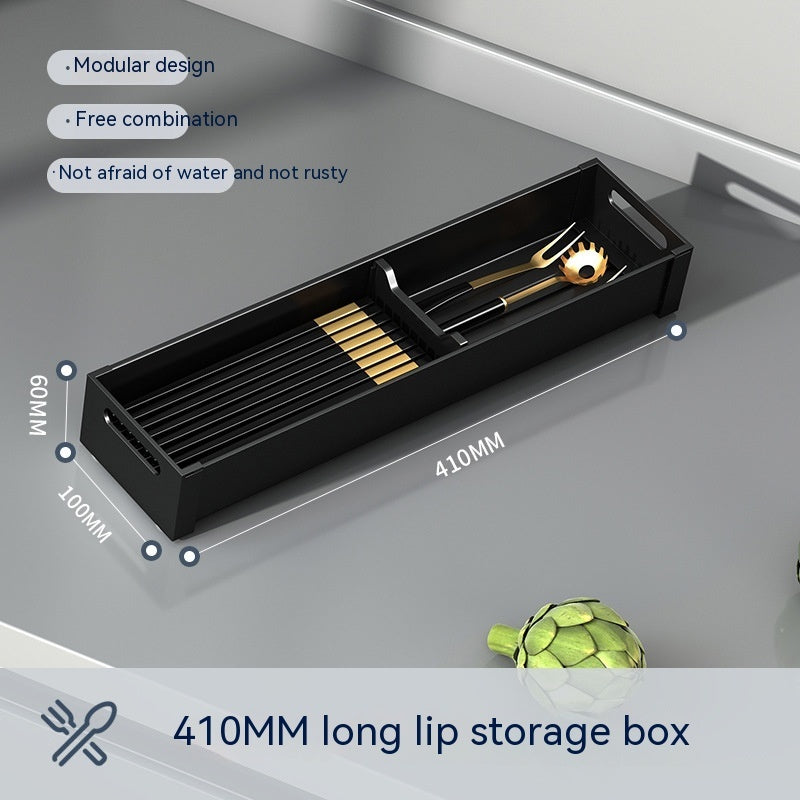 K & S | Schubladen Organizer Aluminium 4-lagig – Platzsparend & Ohne Bohren für Küche & Bad