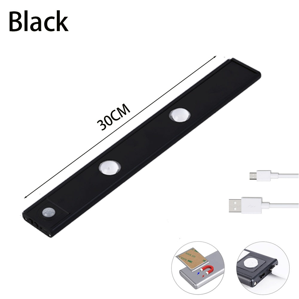 K & S | LED Lichtleiste mit Bewegungsmelder – Kabelloses USB Nachtlicht, ultradünn für Schrank, Küche & Schlafzimmer