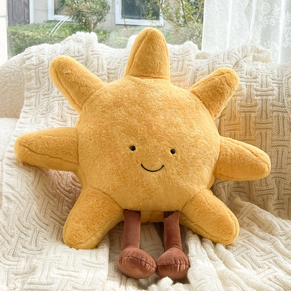 K & S | Kuschelkissen Sonne & Mond mit Lächelndem Gesicht - Weiches Dekokissen für Sofa, Bett & Kinderzimmer