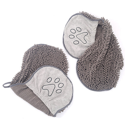 K & S | Extra Saugfähiges Chenille Haustierhandtuch - Weiches & Waschbares Trockentuch für Hunde & Katzen