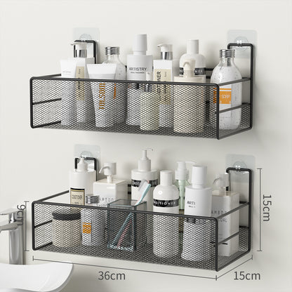 K & S | Wandregal ohne Bohren Bad & Dusche – 2 Ebenen Eisen Rostfrei & Platzsparend