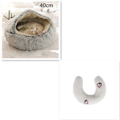 K & S | Rundes Kuschelbett für Hunde & Katzen aus Plüsch - Weiches & Waschbares Haustierbett für Winter & Zuhause