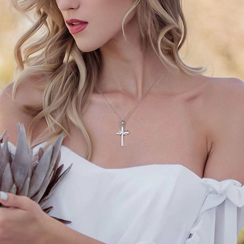 K & S | Damen Halskette Kreuz & Unendlichkeit Anhänger – Eleganter Vergoldeter Schmuck