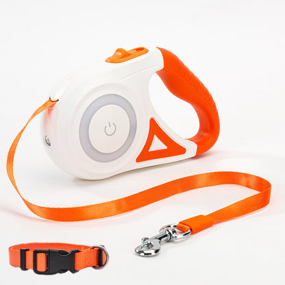K & S | Automatische Flexi-Leine mit Halsband - Verstellbare Hundeleine für Hunde & Katzen