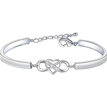 K & S | Damen Armreif Unendlichkeit mit Kristall Herz – Eleganter Schmuck & Romantische Geschenkidee