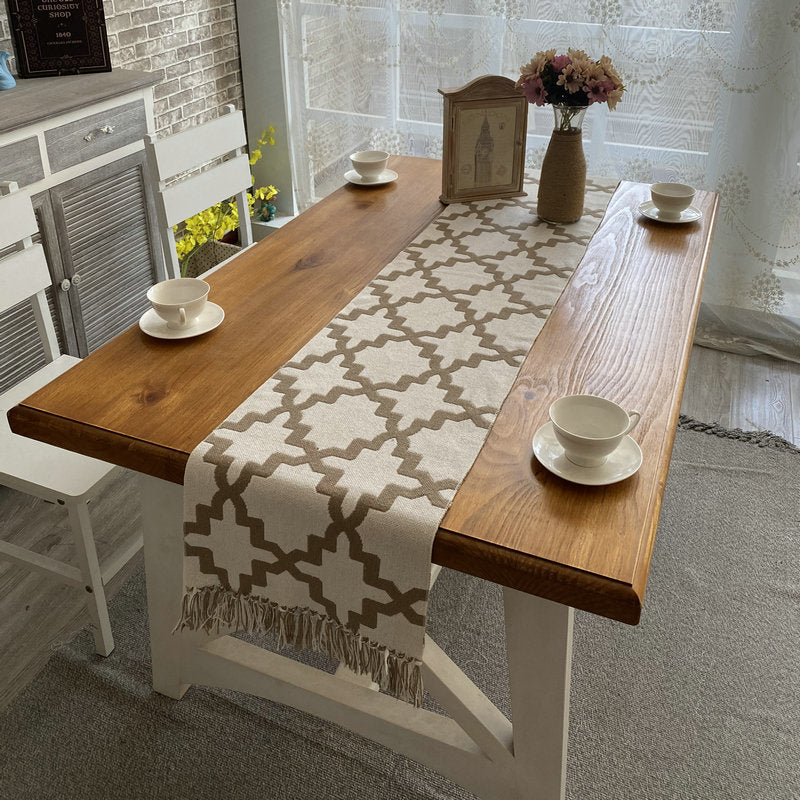 K & S | Tischläufer Baumwolle & Leinen – Verdickt, Elegant & Modern für Esszimmer Deko