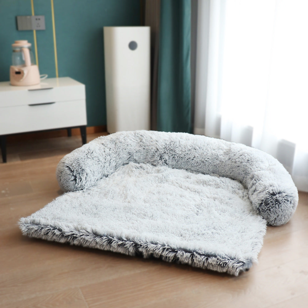 K & S | Waschbares Haustierbett mit Abnehmbarem Bezug - Weiche Matte & Sofa-, Auto- & Bodenschutz für Hunde & Katzen