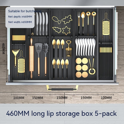 K & S | Schubladen Organizer Aluminium 4-lagig – Platzsparend & Ohne Bohren für Küche & Bad