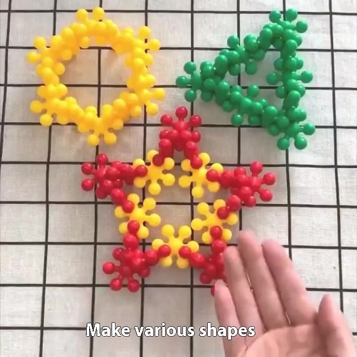 K & S | 3D Drehbare Schneeflocken-Bausteine für Kinder - Kreatives Lernspielzeug & Konstruktionsspiel