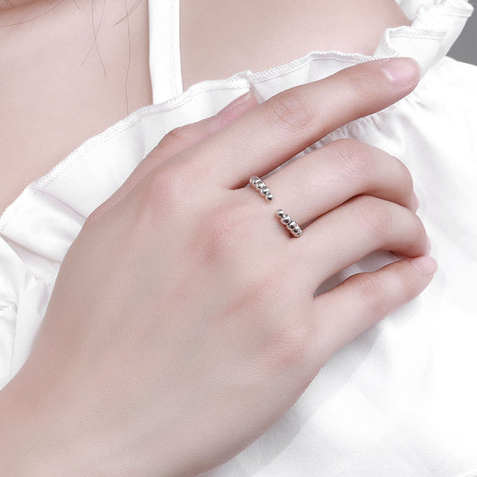 K & S | Damenring 925 Silber Drehbar – Eleganter Kugelring Schmuck Modern & Stresslindernd
